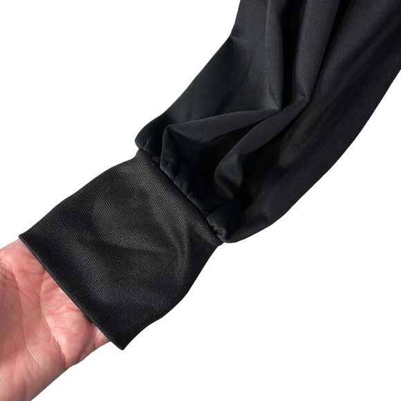 INC Earth International Concepts Medium Dress Long Balloon Sleeves Stretch Black - Picture 2 of 10
